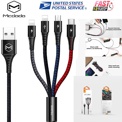 #ad Mcdodo 4 in 1 Multi USB Charging Cable Fast Charger Cord For iPhone Type C Micro