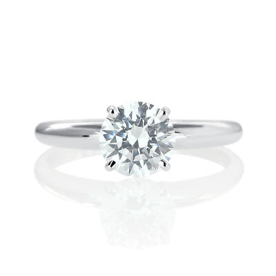 #ad 1 2 Carat Classic Round Cut Diamond Engagement Ring F VVS2 14K White Gold