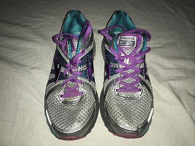 #ad Brooks Adrenaline GTS 17 Running Shoes Women#x27;s 9.5 Wide Silver Gray Purple Teal $25.00