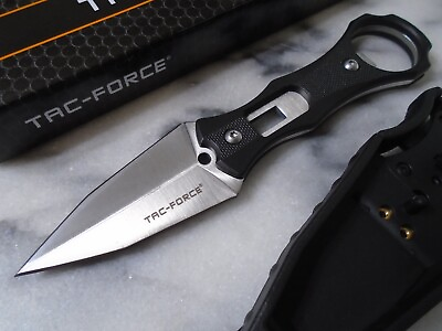 #ad Tac Force Covert Dual Edge Dagger Boot Knife Locking Clip Sheath 6 1 2quot; OA New