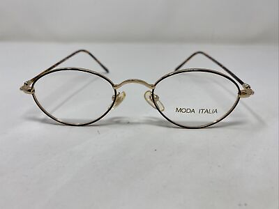 #ad Moda Italia 111 COL.96 45 18 140 Demi Amber Gold Full Rim Eyeglasses Frame UK18