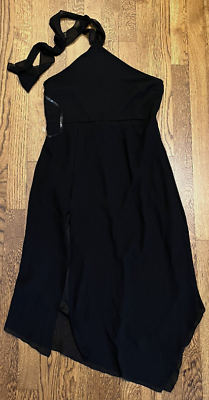 #ad Wild Fable Women#x27;s Size Medium Chiffon Halter Dress Black