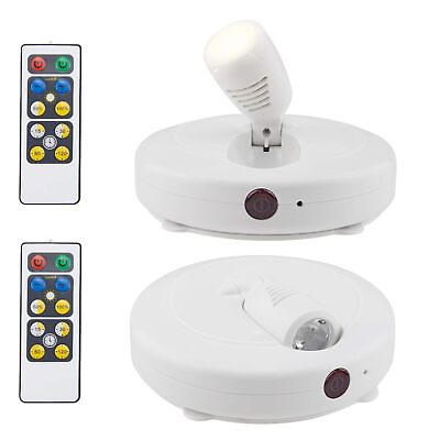 #ad Wireless Led Spotlights 2 Pack Accent Lights Puck Lights With 2 Remote Indoor