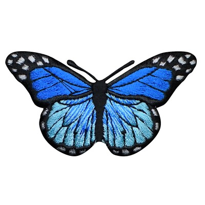 #ad Blue Butterfly Applique Patch Insect Bug Badge 2 7 8quot; Iron on