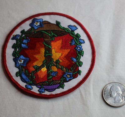 #ad Embroidered Patch rainbow Mushroom peace sign morning glory new $5.99