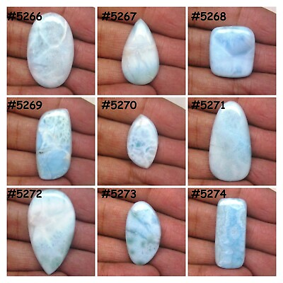 #ad Natural Larimar Cabochon Loose Gemstone Cab Mix Shape For Jewelry Making