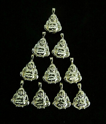 #ad Lot of 10 New Gold Plated Buddah Charms with Bail Attention Jewelry Designers