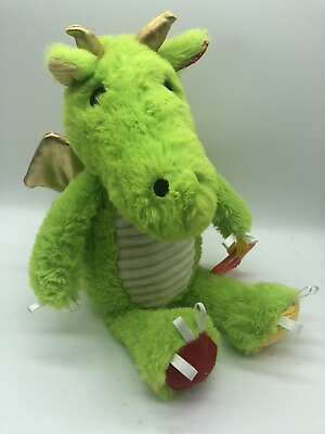 #ad Green Dragon Rattle Crinkle Tags Plush Baby Toy Make Believe Ideas Freshly Clean