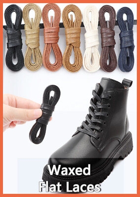 #ad Waxed Cotton Flat Shoe Boot Laces Shoelaces Shoe Laces Several Colours 8mm