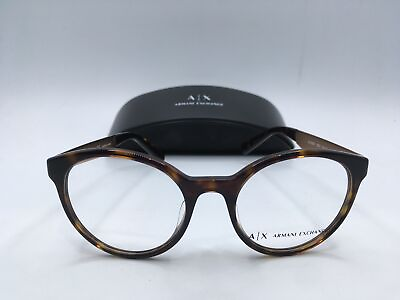 #ad Armani Exchange AX3063F Women#x27;s Havana Frame Demo Lens Round Eyeglasses 52MM