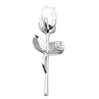 #ad Eternal Crystal Rose Flower Figurine Desktop Adornment Glass