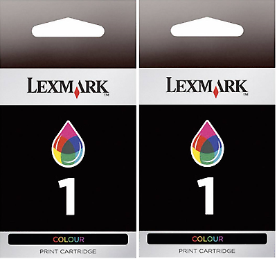 #ad New Genuine Lexmark 1 2PK Ink Cartridges Box X Series X2350 Z Series Z730