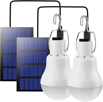 #ad Portable Solar Panel Powered LED Lights Bulb Light Tent Lamp Camping Out Indoor