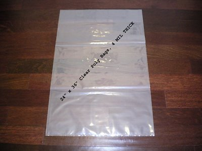 #ad Heavy Duty X Large Clear Open Top Flat Poly Bag 4 Mil 24x36 Plastic USA SELLER $1.49
