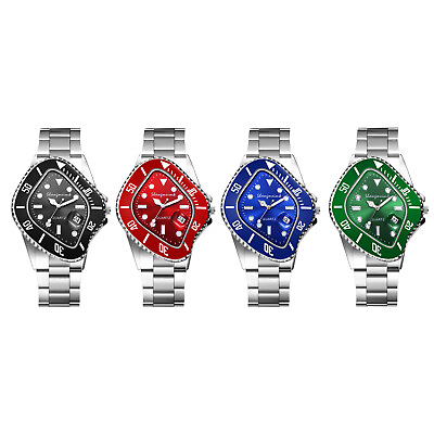 #ad Waterproof Mens Watch Stainless Steel Quartz Date Luminous Luxury Wristwatch