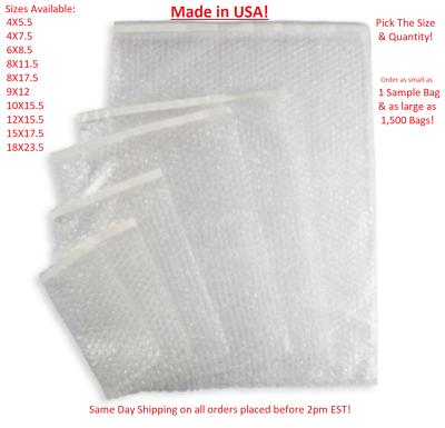 #ad Bubble Out Bags Protective Wrap Pouches 4x5.5 4x7.5 6x8.5 8x11.5 9x12 12x15.5