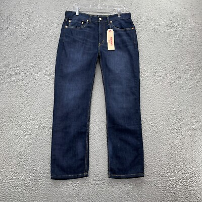 #ad Levis Mens Jeans Blue 34x30 34x31 meas 100% Cotton 514 Straight 5 Pocket Pants