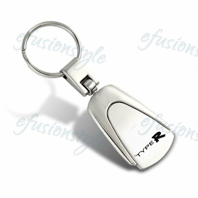 #ad For Honda Type R Tear Drop Authentic Chrome Key Fob Keyring Keychain Lanyard Tag