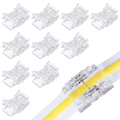 #ad 10 Pack 2 Pin 8mm LED Strip Light Connectors UL Listed