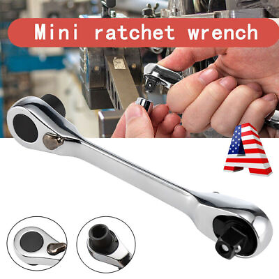#ad Mini 1 4quot; Ratchet Handle Wrench Rod Double Ended Socket Screwdriver Bit Tool USA $8.29