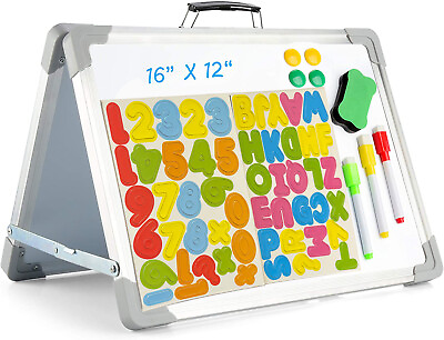 #ad Magnetic Small White Board Foldable 12quot; X 16quot; Double Sided for Kids Students