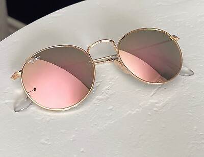 #ad RayBan Ray Ban Women Sunglasses Round Copper Mirror Flash Lens RB3447