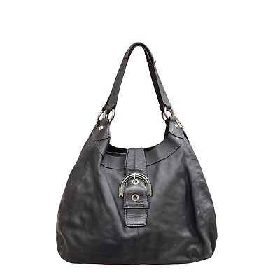 #ad Coach Women#x27;s Black Leather Purse Shoulder Bag Handbag SKU 1175