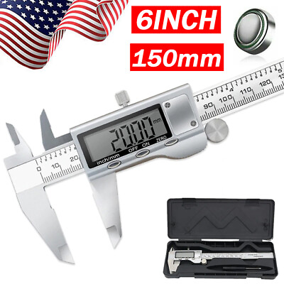 #ad Digital Caliper Micrometer LCD Gauge Vernier Electronic Measuring Tool 6quot; 150mm