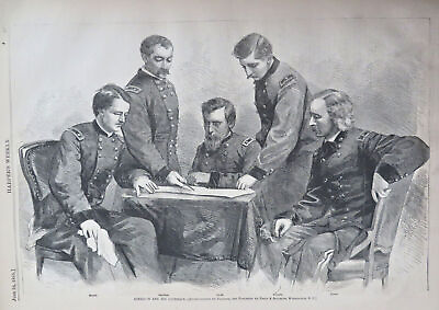 #ad George A. Custer Union General Grant Scott 1865 Harper#x27;s Civil War newspaper