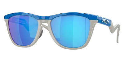 #ad Oakley Frogskins Hybrid Men#x27;s Sunglasses Primary Blue Cool Gray Frame 55 17 138