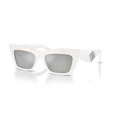 #ad Dolce amp; Gabbana DG 4435 33128V White Silver Mirror Women Sunglasses Authentic