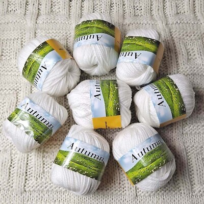 #ad Sale 8BallsX50g Soft Worsted Chunky Hand Sweater Blanket Wool Knitting Yarn 01