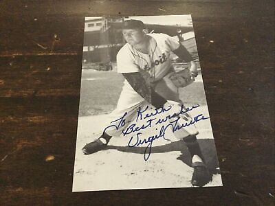 #ad Virgil Trucks 1917 2013 personalized signed photo card 3.5 X 5.5 Debut 1941
