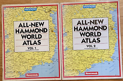 #ad All New Hammond World Atlas Vol1 and 2 2 Books Newsweek 1994
