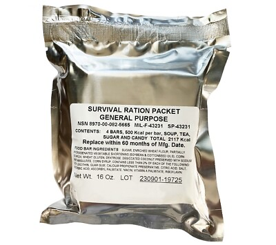 #ad Survival Ration Packet General Purpose GP MIL F 43231 US Military New Stock $26.99