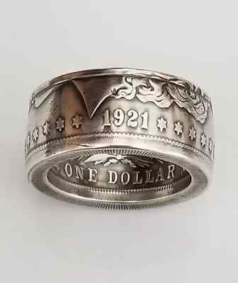 #ad 1921 Silver Morgan Coin Ring Size 10 1 2 Silver Coin Ring Unique Gift Co