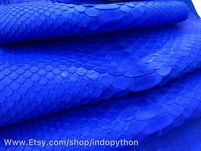 #ad Genuine Python Leather Exotic Snake Skin Blue LeatherBlue SkinReal Leather GBP 51.00