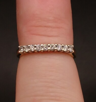 #ad 9ct Gold .22 Diamond Ring. UK Size J. Full English 375 Hallmarks. 🇬🇧