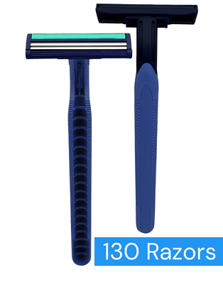 #ad Vaylor Disposable Razors for Men Sensitive Skin Shaving 2 Blade Razors 130 Pack