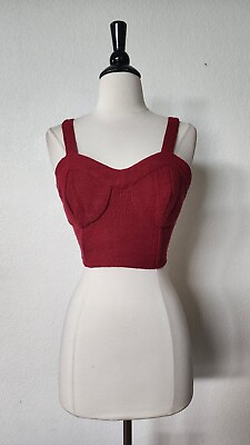 #ad Urban Outfitters Crop Top New Size Small Red Valentines Tweed Chic Date Love