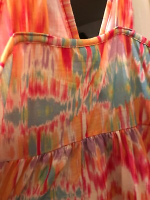 #ad Floral summer girls sleeveless faded gloryb size L beautiful summer colors