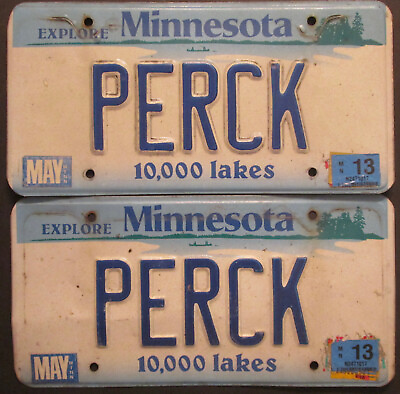 #ad Pair of 2013 Personalized Minnesota License Plates