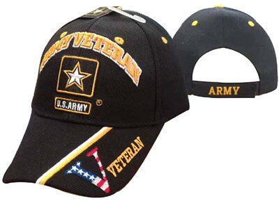 #ad U.S. Army Star LOGO Veteran Vet USA Flag Embroidered Cap Hat Licensed