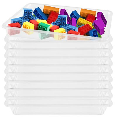 #ad 10 Pcs Plastic Art TraysReusable Plastic Trays for Serving Food and PartiesSt...