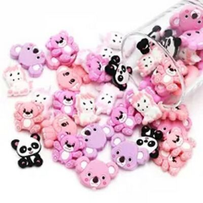 #ad Cartoon Animal Silicone Beads Mini Spacer Bead Baby Soother Jewelry Charms 10Pcs