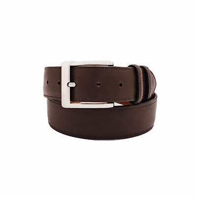 #ad Authentic Brown Italian Calf Leather Belt Made in U.S.A $90.00