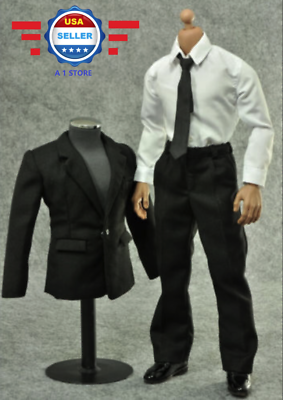 #ad ZY TOYS 1 6 scale Men Black Color Suit Full Set for 12#x27;#x27; Male Action Figure
