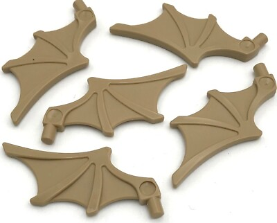 #ad Lego 5 New Dark Tan Minifigures Wing Bat Style Parts