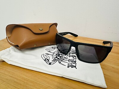 #ad Bajio Stiltsville Sunglasses Black Matte Frame Grey Polycarbonate Lens