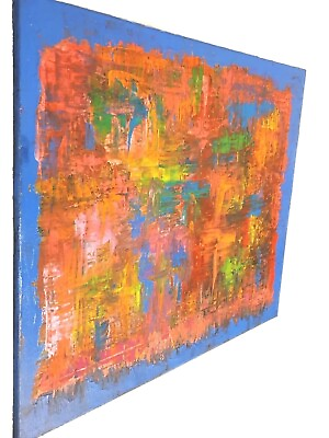 #ad Original Abstract Acrylic Painting on Canvas. 16quot; x 20quot;. Vibrant Colorful $29.99